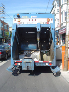 garbage truck rear view
